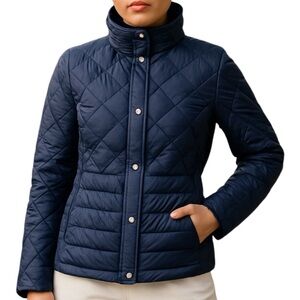 LAUREN RALPH LAUREN Navy Blue Quilted Puffer Jacket